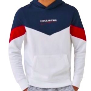NEW Hollister California Logo Color Block Pullover Hoodie